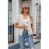 Clearlove Womens Summer Tops Waffle Front Knit Button Down Shirts Short Sleeve Casual Shacket Jacket Dressy Blouses - 2 of 4