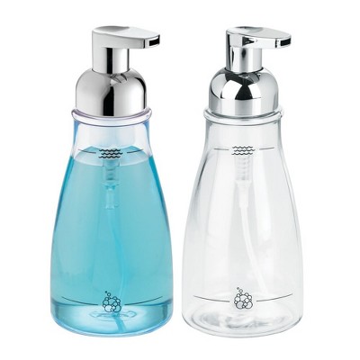 iDesign Refillable Foaming Soap Dispenser - Set of 2 - Clear/Chrome
