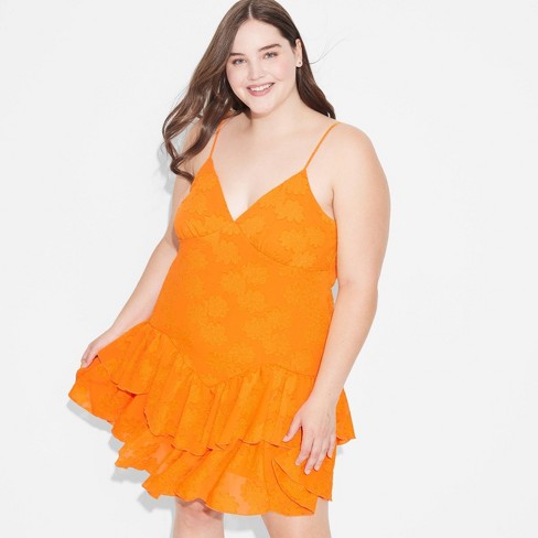 Orange skater dress sale
