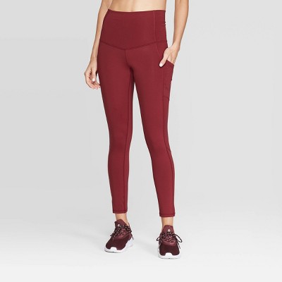 womens maroon leggings