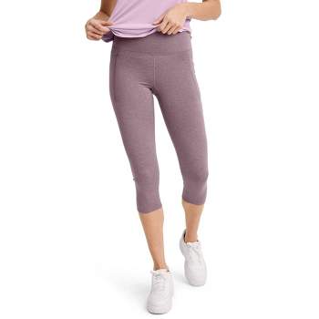 Amtdh Womens Yoga Capris High Waist Tummy Control Workout Pants Pockets  Stretch Athletic Slimming Fitness Running Yoga Leggings for Women Purple L  
