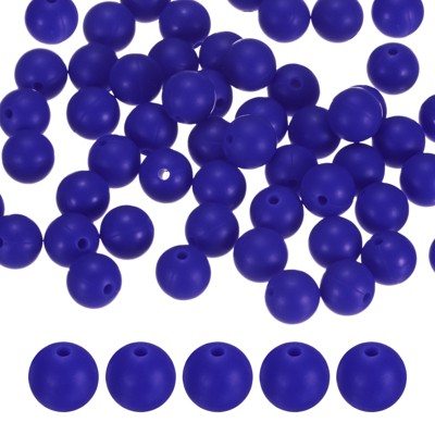 Unique Bargains Round Loose Rubber Beads Craft Smooth Ball Small Hole for DIY Crafts 50 Pcs