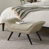 CAVINAS Modern Flared Ottoman Bench, Upholstery Ottoman with Nailhead Accents and Tufted Stitching, Accent Stools, Entryway Benches for Living Room - 2 of 4