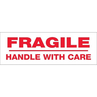 Tape Logic Pre-Printed Carton Sealing Tape "Fragile Handle With Care" 2.2 Mil 3" T905P02