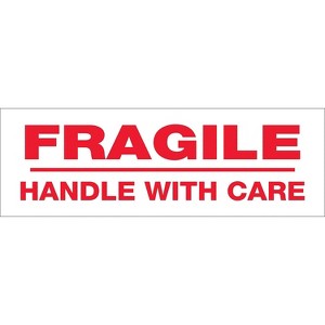 Tape Logic Pre-Printed Carton Sealing Tape "Fragile Handle With Care" 2.2 Mil 3" T905P02 - 1 of 1