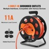 VEVOR Extension Cord Reel, 100FT, with 4 Outlets and Dust Cover, Heavy Duty 14AWG SJTOW Power Cord, Manual Cord Reel, Orange - 3 of 4