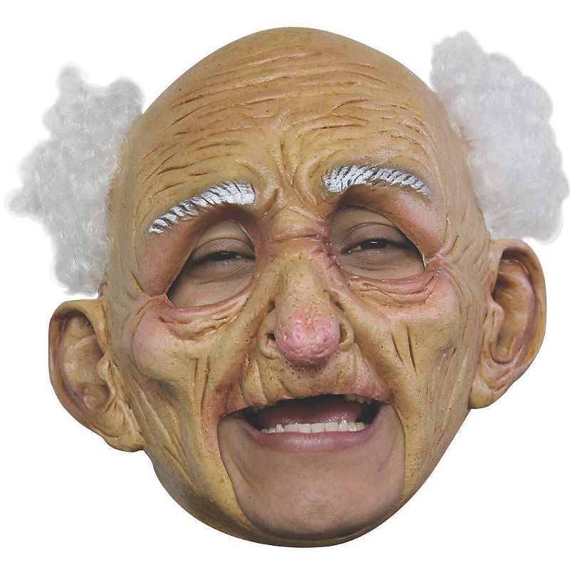 Ghoulish Mens Deluxe Chinless Old Man Costume Mask - 12 in x 11 in x 6 in - Beige, 1 of 2