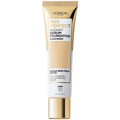 L'Oreal Paris Age Perfect Radiant Serum Foundation with SPF 50 - 10 Ivory - 1 fl oz