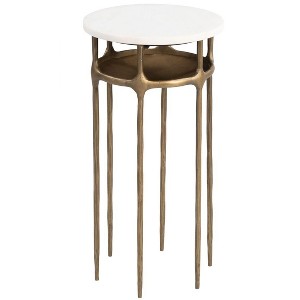 Zuo Bild Side Table White & Brass - 1 of 4