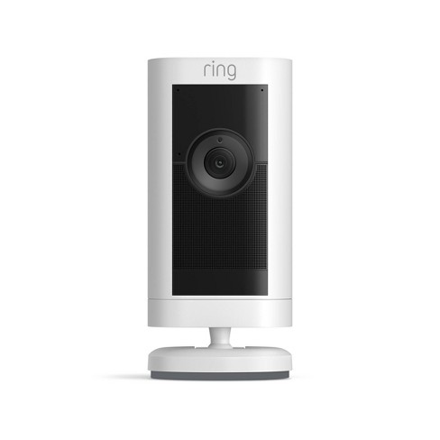 Ring Stick Up Cam Solar | Weather-Resistant Outdoor Camera, Live View,  Color Night Vision, Two-way Talk, Motion alerts, Works with Alexa | White