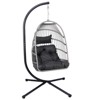 Maliang Outdoor Egg Hanging Chair with Stand, Patio Wicker Swing Egg Chair - 2 of 4