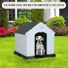 FDW 28/32/39 Inch Spacious Plastic Dog House Dog Kennel with Ventilated Roof Removable Tray - 2 of 4