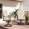 EROMMY Outdoor Dining Chairs Set Of 2, Heavy Duty Swivel Patio Chairs With Thickened Cushions, Metal Patio Chairs Gentle Rocker For Outside - 2 of 4