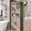 Nasitip 67''Tall Storage Cabinet,Pantry Cabinet with Glass Double Door, Freestanding Cupboard with Drawer for Bathroom/Living Room - 2 of 4