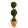 Nearly Natural 40-in Boxwood Double Ball Topiary Artificial Tree in Terra-Cotta Planter (Indoor/Outdoor) - 2 of 4