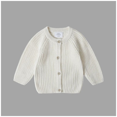 Knit Wool Cardigan - White - Ladies