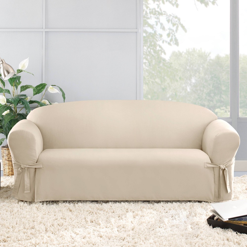 Photos - Furniture Cover Duck Sofa Slipcover Natural - Sure Fit