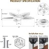 Kviflon 44 Inch Tropical Ceiling Fan with LED Lights, Palm Leaf Blades,6 Speed,Dimmable LED,Wood Grain Design,for Kitchen,Dining Room,Patio - 4 of 4