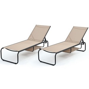 Ainfox 2 set Patio Lounge Chair Chaise Lounge for Patio, Beach, Pool - 1 of 3
