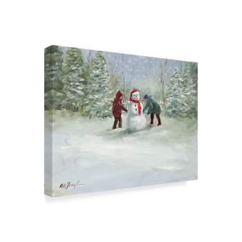 Trademark Fine Art -Mary Miller Veazie 'Snowman And Children' Canvas Art