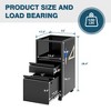 Mlezan Mobile Drawer File Cabinet: Metal, Rolling Design with Shelves. Fits Letter/Legal/F4/A4 Files, Ideal for Home or Office Organization. - 3 of 4
