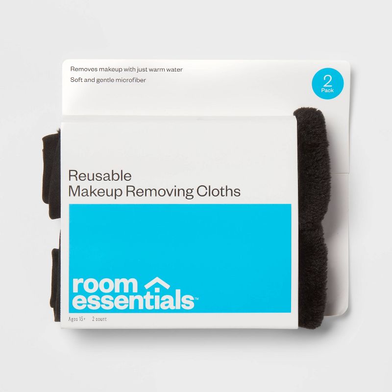 2pk Makeup Washcloths Dark Gray - Room Essentials&#8482;, 4 of 6