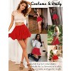 Women's Pleated Skater Skirt - High Waist Flared Mini with Ruffles for Casual Wear Red - 2 of 4