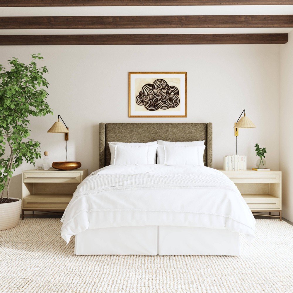 Photos - Bed Frame Violet California King Size Size Upholstered Wingback Headboard in Performance Eco Tweed Granite - Threshold™