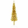 vidaXL Slim Artificial Half Christmas Tree - Gold PVC and Steel Christmas Tree - 3 of 4