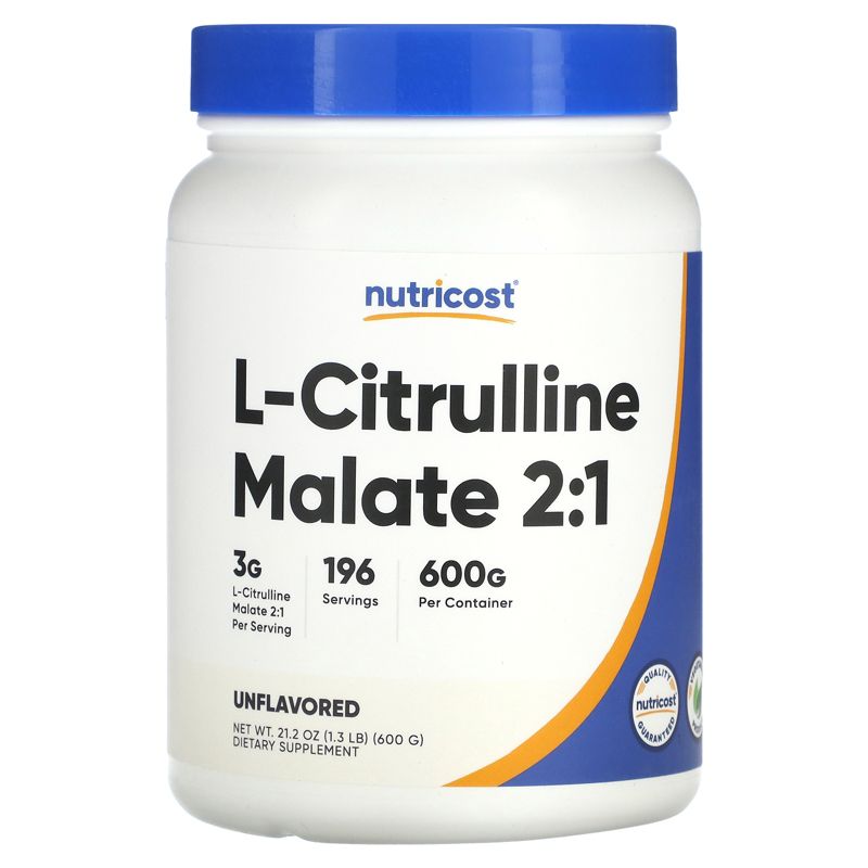 Nutricost L-Citrulline Malate 2:1, Unflavored, 21.2 oz (600 g), 1 of 3