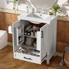 JUJABU 24-Inch Bathroom Vanity with Single Sink, 2 Soft-Close Doors, Divided Drawer, Dual Storage Shelves - 3 of 4