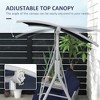 2-Seater Outdoor Porch Swing with Canopy and Table, Patio Swing Chair for Garden, Poolside - 4 of 4