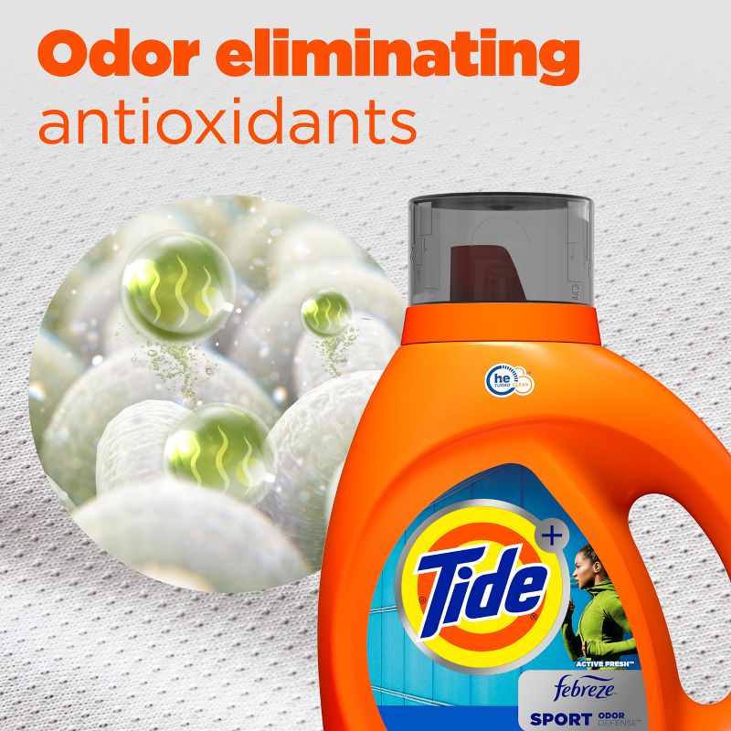 Tide Plus Febreze High Efficiency Liquid Laundry Detergent - Sport Active Fresh, 6 of 12
