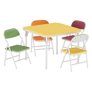 GustoWave Kids Folding Table and Chairs Set, Toddlers Children's Activity Table and Chairs Set for Dining Room, Daycare, Classrooms - 1 of 4