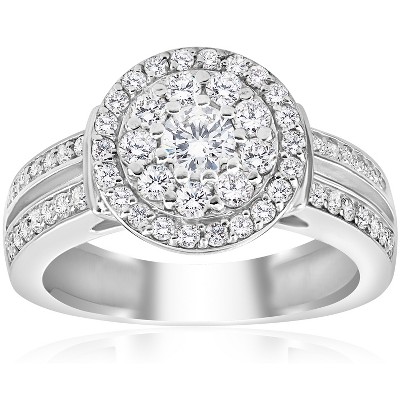 Pompeii3 1 cttw Diamond Double Halo Engagement Ring 10K White Gold : Target