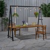 VYNXARIA Outdoor dining table made with acacia wood,provides a unique structure that allows you to hang your favorite potted plants - 2 of 4