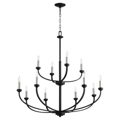 Quorum Lighting Reyes 12-Light Chandelier, Noir Finish