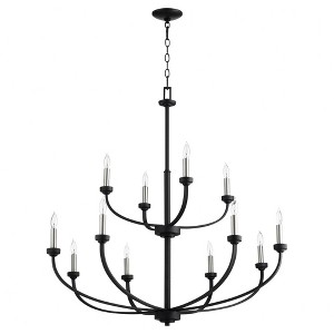 Quorum Lighting Reyes 12-Light Chandelier, Noir Finish - 1 of 1