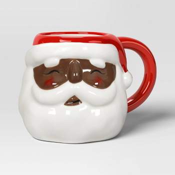 20oz Christmas Earthenware Santa Mug - Wondershop™