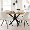 Kourtney Modern Dining Chair for 4, Custom-made Upholstered Side Chair With Black Legs (Set of 4)-Maison Boucle - 3 of 4