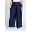 ELOQUII Women's Plus Size Pleat Detail Trouser With Long Belt - 3 of 4