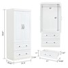 Keloyid White Wood 31.5 in. Armoire with 2 Drawers, 1 Shelf and Hanging Rails - 2 of 4