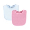 Hudson Baby Infant Girl Drooler Bib with Waterproof Lining, Pink Yellow, One Size - 3 of 4