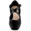 Allegra K Women's Cross Strap Buckle Closure Chunky Heels Ballet Pumps - 2 of 4