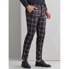 Lars Amadeus Men's Regular Fit Flat Front Office Plaid Printed Pants - 2 of 4