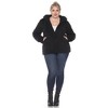 Plus Size Hooded High Pile Fleece Jacket - White Mark - 4 of 4