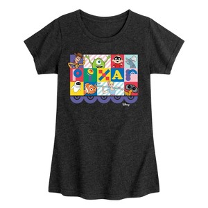 Girls' - Disney - Pixar Block Fitted Short Sleeve Graphic T-Shirt - 1 of 4