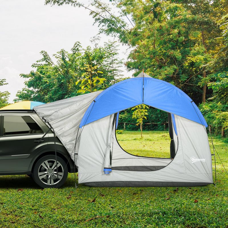 Outsunny SUV Tailgate Tent, Car Tent with 3 Doors, 2000mm Waterproof, 2 of 7