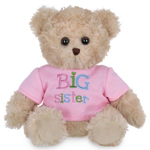 Bearington Ima Big Sister Plush Stuffed Animal Teddy Bear In Pink T-Shirt, 12 Inches - 1 of 4