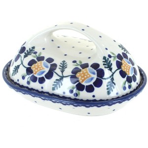 Blue Rose Polish Pottery M077 Manufaktura Butter Dish - 1 of 2